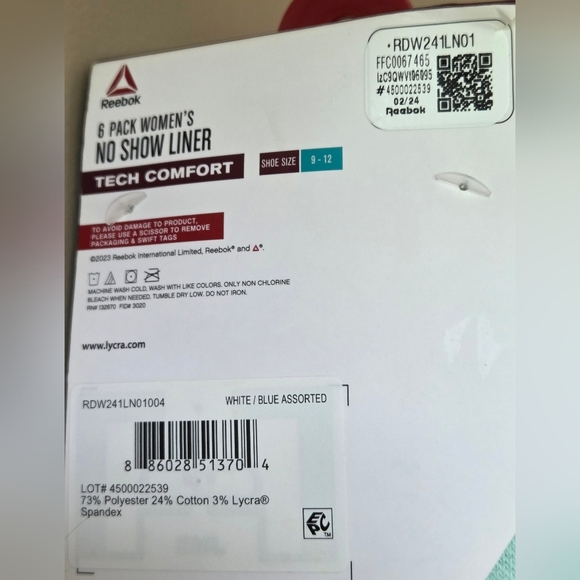 Reebok Women's No Show Liner Socks Extended Size (Shoe Size 9-12) - Picture 6 of 9